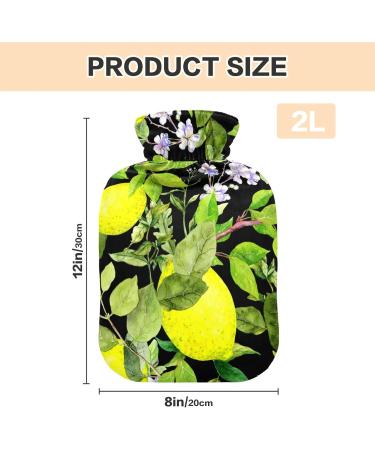 Hot Water Bottles with Lemon Fruits Cover - 2L Pain Relief Bag for Warming Hands & Comfort - Buy Online on GoSupps.com