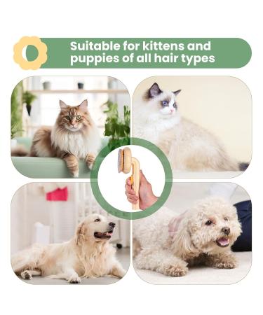 Self-Cleaning Pet Brush for Cats - Remove Loose Hair & Matters | Long & Short Hair | Yellow - Buy Online on GoSupps.com