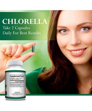 Organic Chlorella Capsules for Blood Pressure, Immunity & Cholesterol - 60CT | Non-GMO Vegan Supplements with Chlorophyll, Iron & Protein - Buy Online on GoSupps.com