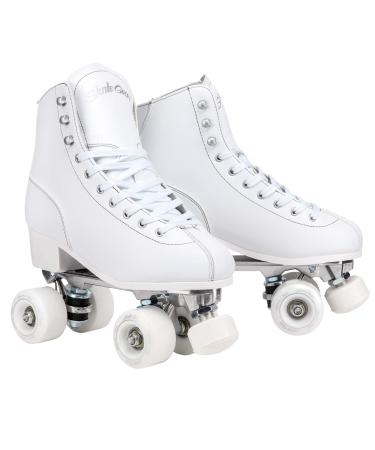 Skate Gear Retro Quad Roller Skates with Structured Boot White Women's 10 / Men's 9