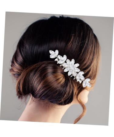 Mikinona Bangs Comb Bride Hair Accessories Wedding Bridal Hair Combs for Wedding Pearl Headpiece Floral Hair Accessories Wedding Hair Comb Hair Flower Accessories Bride Headdress Rhinestone - Buy Online on GoSupps.com