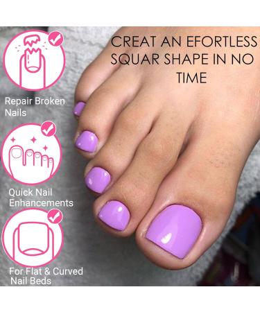 Buy GlimightyX Soft Gel Toe Nail Tips - Long Square Fake Toenails with Full Matte Finish | Pre-shaped Gel Press On Nails for Acrylic Extension - Buy Online on GoSupps.com