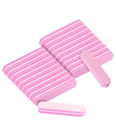 ANRUI Mini Nail File and Nail Buffer  20 PCS Professional Reusable 100/180 Grit Nail Files  Double Sided Washable Nail Buffer Block for Extension Gel and Acrylic Nails Tools at Home and Salon  Pink