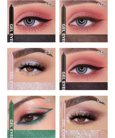 Joyeee 12 Colored Glitter Eyeliner Pencil Set Eye Liner Pen Brown Blue Red White Green Glitter Black Eyeliner Eyeshadow Waterproof Smudgeproof Long Lasting Gel Eyeliner Make Up for Girl Women Gift #042 - Buy Online on GoSupps.com