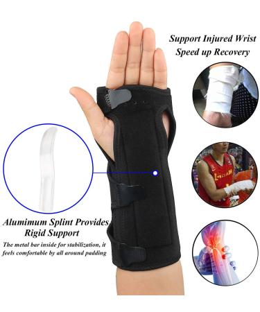 Carpal Tunnel Night Wrist Brace - Adjustable Cushioned Support for Left & Right Hands Relieve Wrist Pain Black - Buy Online on GoSupps.com