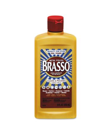 Brasso Metal Polish 8 oz Bottle for Brass Copper Stainless Chrome Aluminum Pewter & Bronze (Pack of 8)