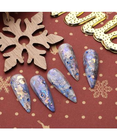 Rose Gold Christmas Nail Art Stickers - 8 Sheets Snowflakes, Santa Decals for Nail Design - Buy Online on GoSupps.com