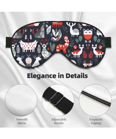 SSIMOO Scandinavian Animals Print Eye Mask - Double-Sided Soft Light Blocking for Better Sleep | International Shipping Available - Buy Online on GoSupps.com