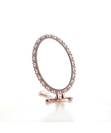 SsweetyPrincess Vintage Foldable Hand Mirror Compact Mirror (Rose Gold)