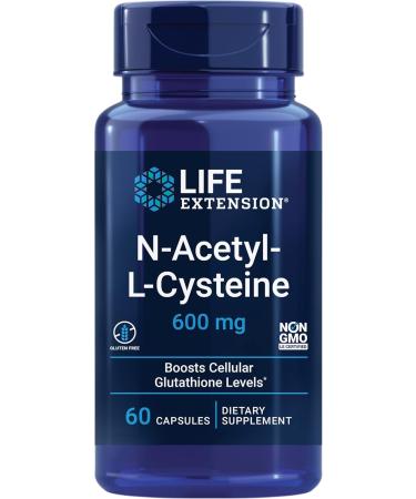 Life Extension L-Theanine Calming Amino Acid 60 Capsules & N-Acetyl-L-Cysteine Immune & Liver Health Antioxidant 600mg 60 Capsules - Buy Online on GoSupps.com