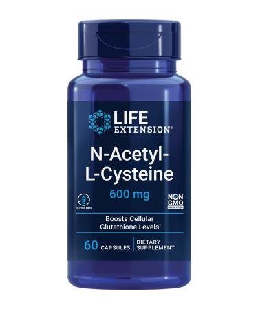 Life Extension Creatine Capsules 120 Count & N-Acetyl-L-Cysteine Immune & Respiratory Support 60 Capsules Bundle