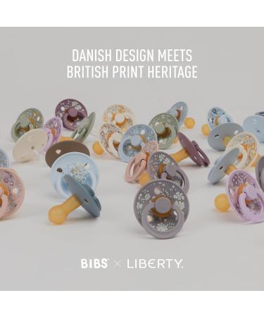 BIBS Color Liberty Schnuller 2-Pack | BPA-Free Cherry Nipple | Natural Rubber/Latte | Made in Denmark | Size 1 (0-6 Months) | Chamomile Lawn Violet Sky - Buy Online on GoSupps.com