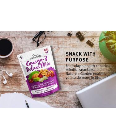 Nature's Garden Omega-3 Deluxe Mix - Heart Healthy Trail Mix - Gluten Free, Antioxidant Rich, Cholesterol Free - 26 oz (Pack of 3) - Buy Online on GoSupps.com
