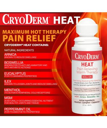 CryoDerm Cold & Heat 3 oz Roll On Combo - Fast Pain Relief - Buy Online on GoSupps.com