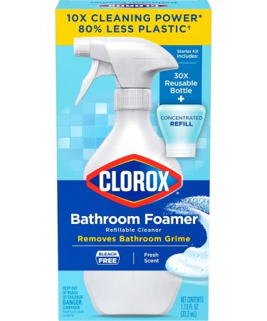 Clorox Bathroom Foamer Cleaner - Refillable Fresh Scent 1.13 Fl Oz - Household Essentials for a Sparkling Clean Home - Buy Online on GoSupps.com
