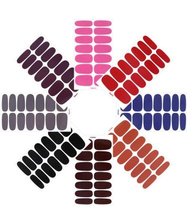 8 Sheets Solid Color Full Wraps Nail Stickers with Nail File MWOOT Self-Adhesive Nail Art Polish Stickers Strips Nail Wraps Decals for DIY Manicure Tips Decoration - Buy Online on GoSupps.com
