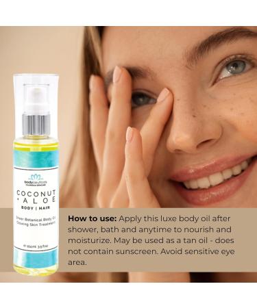 Bodyceuticals Coconut + Aloe Sheer Body Oil Spray Lightweight Moisturizer for Hair & Body Travel Size All Skin Types 3.5 Fl Oz - Buy Online on GoSupps.com