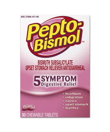Pepto-Bismol 03977 Chewable Tablets Original Flavor 30/Box 24 Box/Carton
