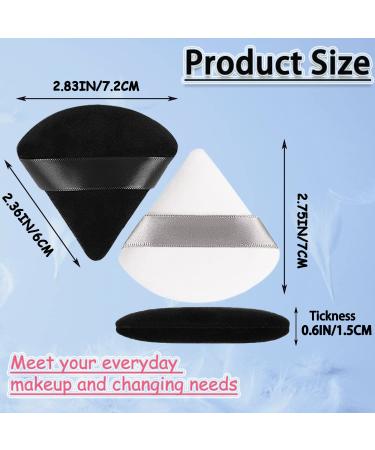 4-Piece Soft Velour Triangle Powder Puff Set for Makeup - Black & White - Buy Online on GoSupps.com
