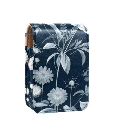 Travel Lipstick Organizer Case Lipstick Case Portable Makeup Bag With Mirror Butterfly Flower Plant Dragonfly A668o8hrgy