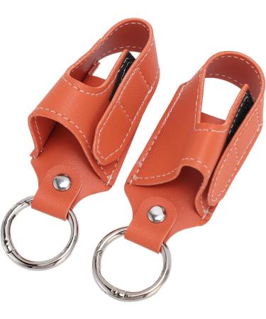 Asthma Inhaler Holder Inhaler Case Inhaler Carrying Holder Clasp Closure Safety Carabiner Clip 2pcs Portable PU Leather Inhaler Protective Holder (Orange) - Buy Online on GoSupps.com