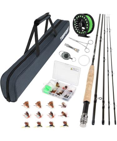 Pop location flyfish rod and roll combo starter kit 4-piece light ultra-applicable graphite fly rod complete start Package with a carrying bag 5/6# 2.7 m fly fish rod and roll combo - Buy Online on GoSupps.com