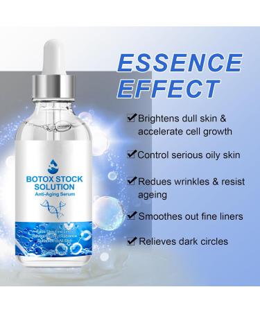 Buy Botox Stock Solution Facial Serum - Anti Aging with Collagen Hyaluronic Acid & Vitamin C for Intense Hydration | 2 Fl Oz - Buy Online on GoSupps.com