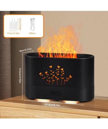 LOVME Upgraded RGB Flame Diffuser 300ML - Remote Control Aroma & Humidifier for Home Office | Ultra Quiet Essential Oil Diffuser in Black - Buy Online on GoSupps.com