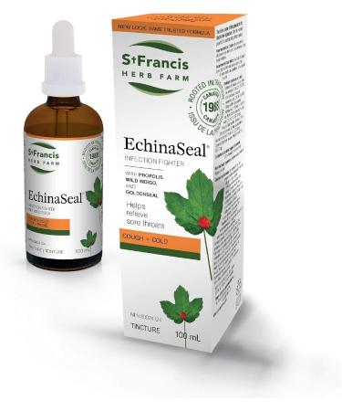 St. Francis Herb Farm Echinaseal Herbal Tincture | Infection Fighter Against Cold and Flu | Helps Relieve Sore Throats | Propolis | Wild Indigo | Goldenseal | 100mL 100 mL - Buy Online on GoSupps.com