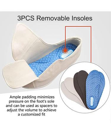 QDCZDQ Men's Adjustable Diabetic Shoes Extra Wide Width | Orthopedic Edema Sneakers for Swollen Feet and Arthritis | Breathable Mesh, Air Cushion, Easy On/Off | Black US 11.5 - Buy Online on GoSupps.com