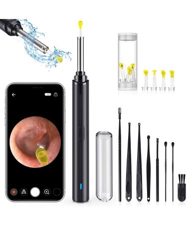 Ear Wax Removal -1080P Otoscope Camera Ear Cleaner  Ear Cleaning kit  Ear Camera  Earwax Removal Kit with LED Light Ear Wax Removal Tool  with 8 Pickers 6 Spoons for iOS & Android (Black)
