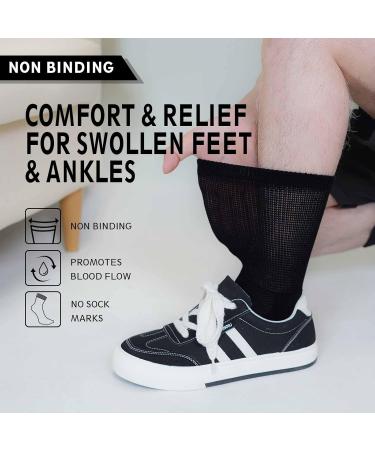 ZAKASA Diabetic Socks for Men & Women - Cotton Non-Binding Ankle Socks Extra Wide Loose Top (4 Pairs Sizes 5-9 | 10-13) - Comfortable & Supportive - Buy Online on GoSupps.com