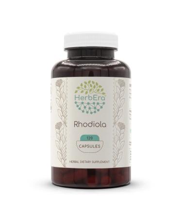 HerbEra Rhodiola 120 Capsules, 500 mg, Rhodiola (Rhodiola Rosea) Dried Root (120 Capsules) 120 Count (Pack of 1)