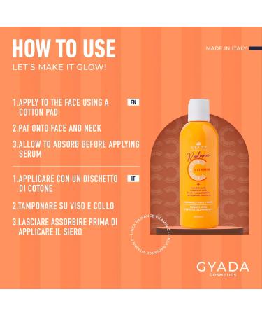  GYADA COSMETICS GYADA COSMETICS Illuminating Face Toner Antioxidant Tones the Skin Stimulates Cell Replacement Treats Blemishes and Thinned Pores Vitamin C Based 200ml - Buy Online on GoSupps.com