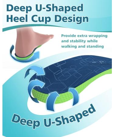 Achilles Tendonitis Support QBK Insoles for Flat Feet Relieve Plantar Fasciitis O/X-Legs Flat Feet Overpronation Heel Spurs Men & Women Daily Use M M: 7-8.5 - Buy Online on GoSupps.com
