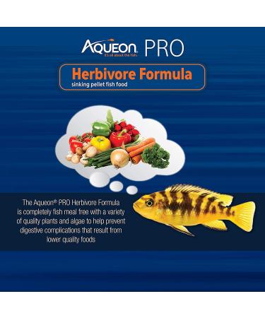 Aqueon PRO Herbivore Sinking Pellet Fish Food 5 oz (3 Pack) - No Fish Meal - Buy Online on GoSupps.com