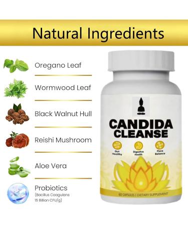 New Candida leanse - ut & olon Support Include Oregano Leaf Wormwood Black Walnut Caprylic Acid 60 Capsules (2) - Buy Online on GoSupps.com
