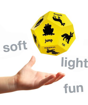 Covelico Kids Exercise Dice - Yellow Animals | Fun Roll and Play Animal Game | Big Foam Fitness Dice for Kids | Outdoor Workout Equipment - Buy Online on GoSupps.com
