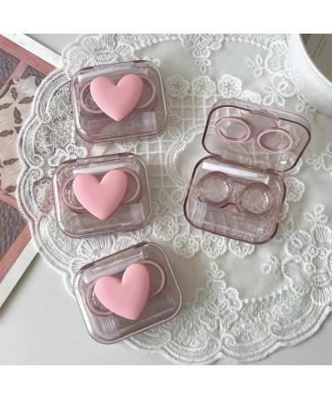Shop KCHYCV Heart-Shaped Cosmetic Contact Lens Container - Pink Travel Holder Set - Buy Online on GoSupps.com