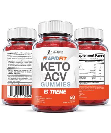 Rapid Fit Keto ACV Gummies 2000MG Extreme Formula | Vegan Non GMO with Pomegranate Juice, Beet Root & B12 | 60 Gummys - Buy Online on GoSupps.com