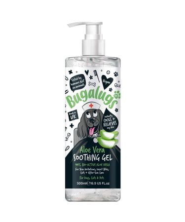BUGALUGS Aloe Vera Gel for dogs & cats 500ml - soothing itchy dog skin relief 99% pure bio active aloe vera is a great dog moisturiser for dry skin stings insect bites & after sun care for pets 500 ml (Pack of 1) - Buy Online on GoSupps.com