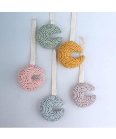Shop Adorable Moon-Shaped Baby Pacifier Holders - Cotton Hanging Clips for Newborns | International Shipping - Buy Online on GoSupps.com