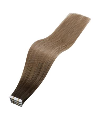 Moresoo Invisible Tape Extensions - Real Hair 35cm | Dark Brown to Blonde - 5 Pieces 10g #2/DXB/18 | Virgin Quality - Buy Online on GoSupps.com