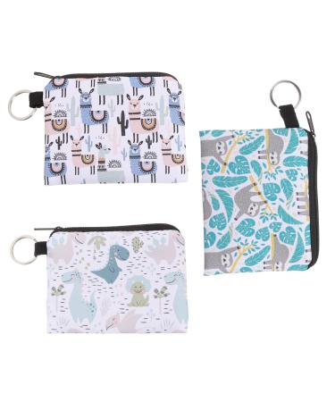 Healifty 3pcs Coin Purse Travel Zipper Pouch Organizer Bags for Travel Teen Girl Wallet Money Pouch Period Bag Cosmetics Pouch Creative Cosmetics Bags Sanitary Napkin Pouches Makeup Bags