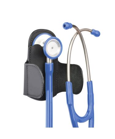iGuerburn Premium Leather Stethoscope Holder for Littmann & Most Stethoscope, Portable Clip-on Stethoscope Holster for Waist Belt/Scrubs/Pockets (for Right-Handed People) For Right-Handed People (Black)