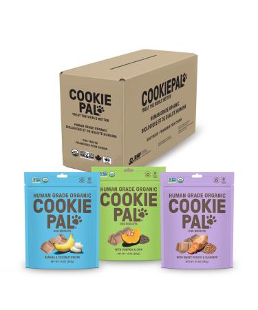 CookiePal Variety Pack Pumkpkin & Chia Sweet Potato & Flax Banana & Coconut Dog Biscuit 10 Ounce (Pack of 3)