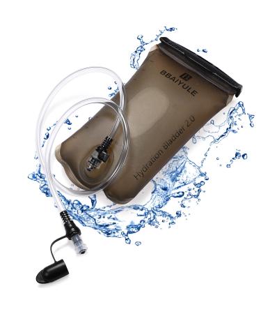 BBAIYULE drinking bubble 2l BPA-free | Drinking system for backpack with drinking hose | Hydration bladder dust density and antimicrobial hydration bladder water bladder drinking bag gray drinking bladder