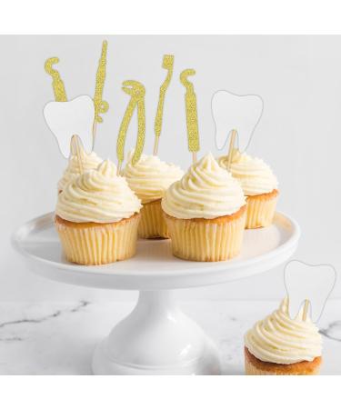 Firefairy Dental Hygienist Graduation Cupcake Toppers Dental Hygienist Retirement Cupcake Toppers Dentist DDS RDH Graduation Tooth Party Decorations for Office 24Pcs - Buy Online on GoSupps.com