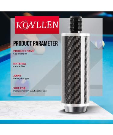 KONLLEN Cue Extension Set - Carbon Fiber Billiards Accessories for Mezz, Predator, Fury Pool Cue - 3 Inch Extension - Buy Online on GoSupps.com