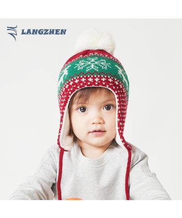 LANGZHEN Toddler Kids Winter Hat - Deer-Red Cap for Baby Boys & Girls 1-2 Years - Buy Online on GoSupps.com